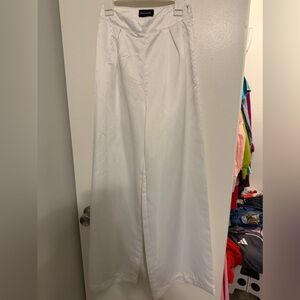 PrettyLittleThing White Wide Leg Pants